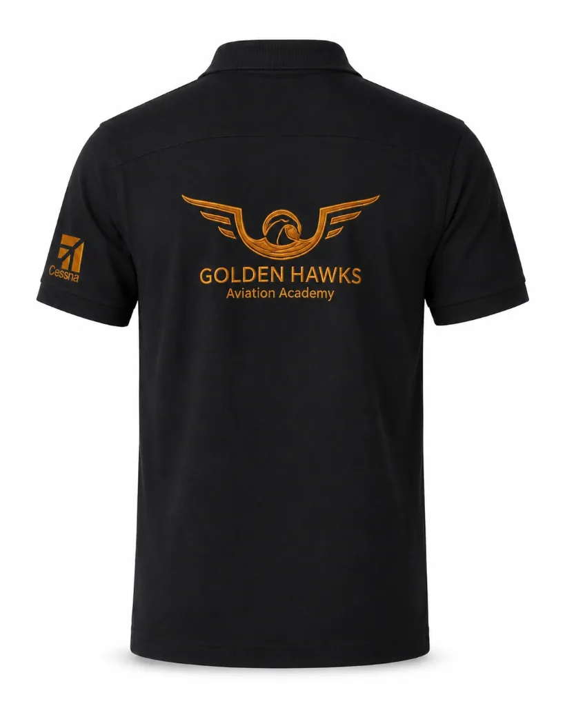 Polo Golden Hawks Negro Atras.webp