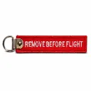 Llavero REMOVE BEFORE FLIGHT - Rojo con Broche Metálico