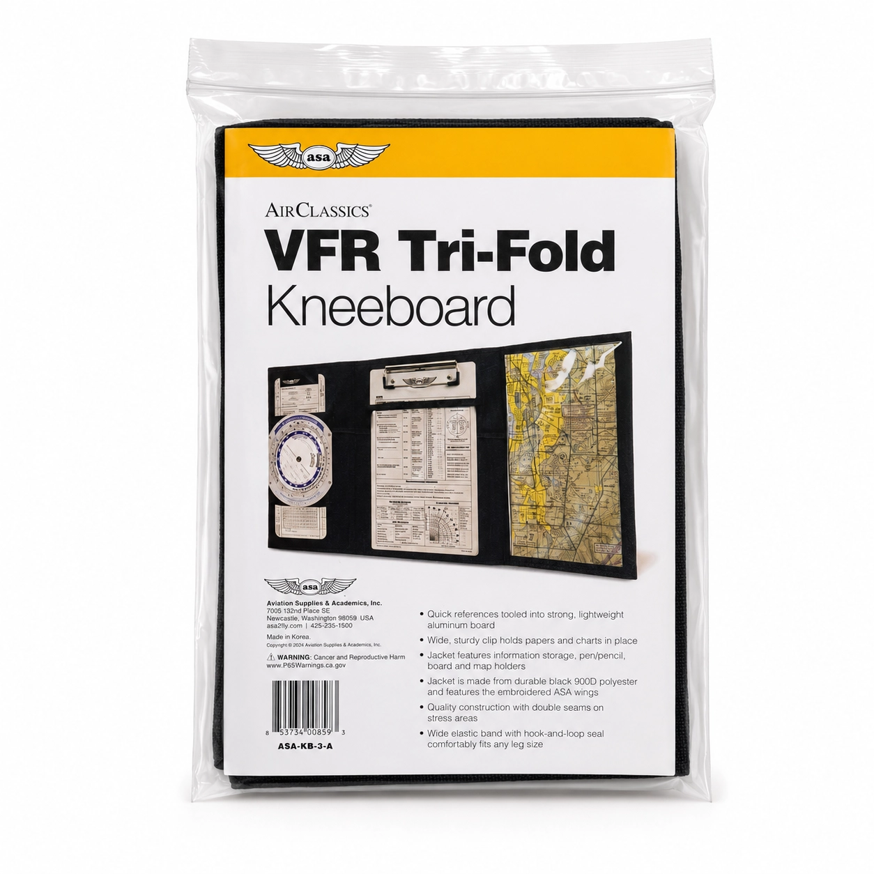 Piernera de Vuelo ASA Tri-Fold VFR