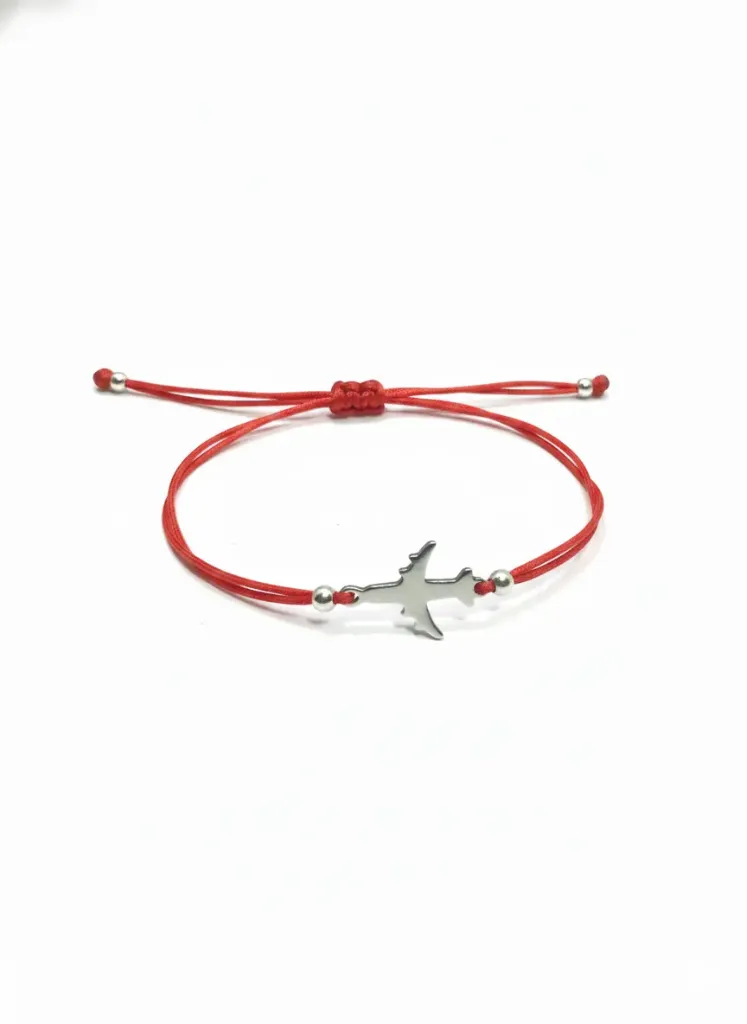 Pulsera Aviador Silver-Jet (Plata 950) Hilo Rojo