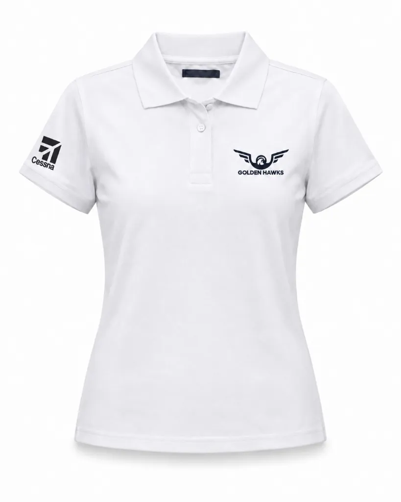 Polo Camisero Golden Hawks Blanco - Dama (Small - S)