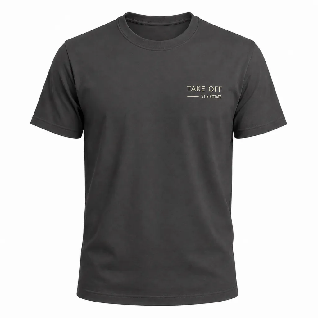 [TA-TOF-S-GO] Polo Aeronáutico - Take Off - Colección Fases de Vuelo (Small - S, Runway Grey (Gris Oscuro))