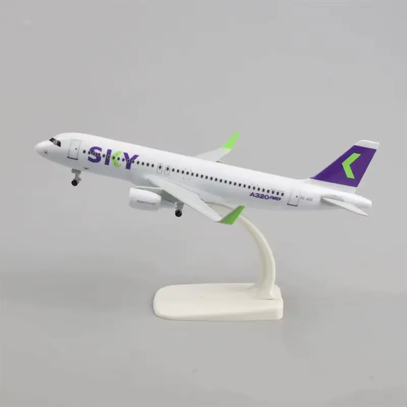 Modelo de Avión SKY Airline A320neo de Metal 20cm