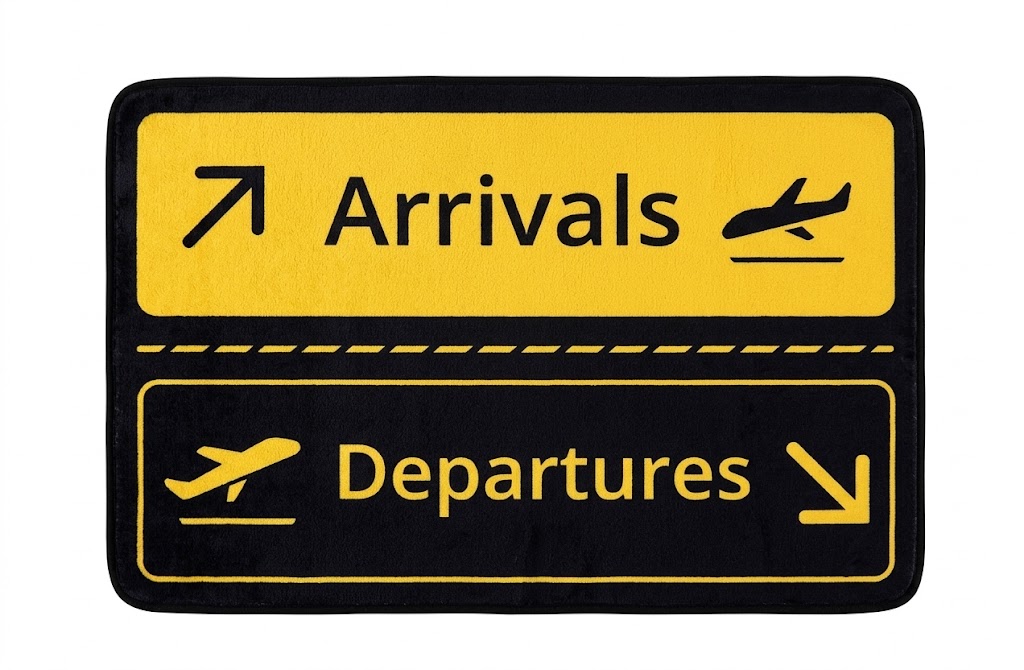 Tapete Felpudo Antideslizante – Arrivals & Departures (40 cm x 60 cm)
