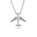 Collar con Dije de Avión Plateado – Cadena Minimalista de Estilo Urbano