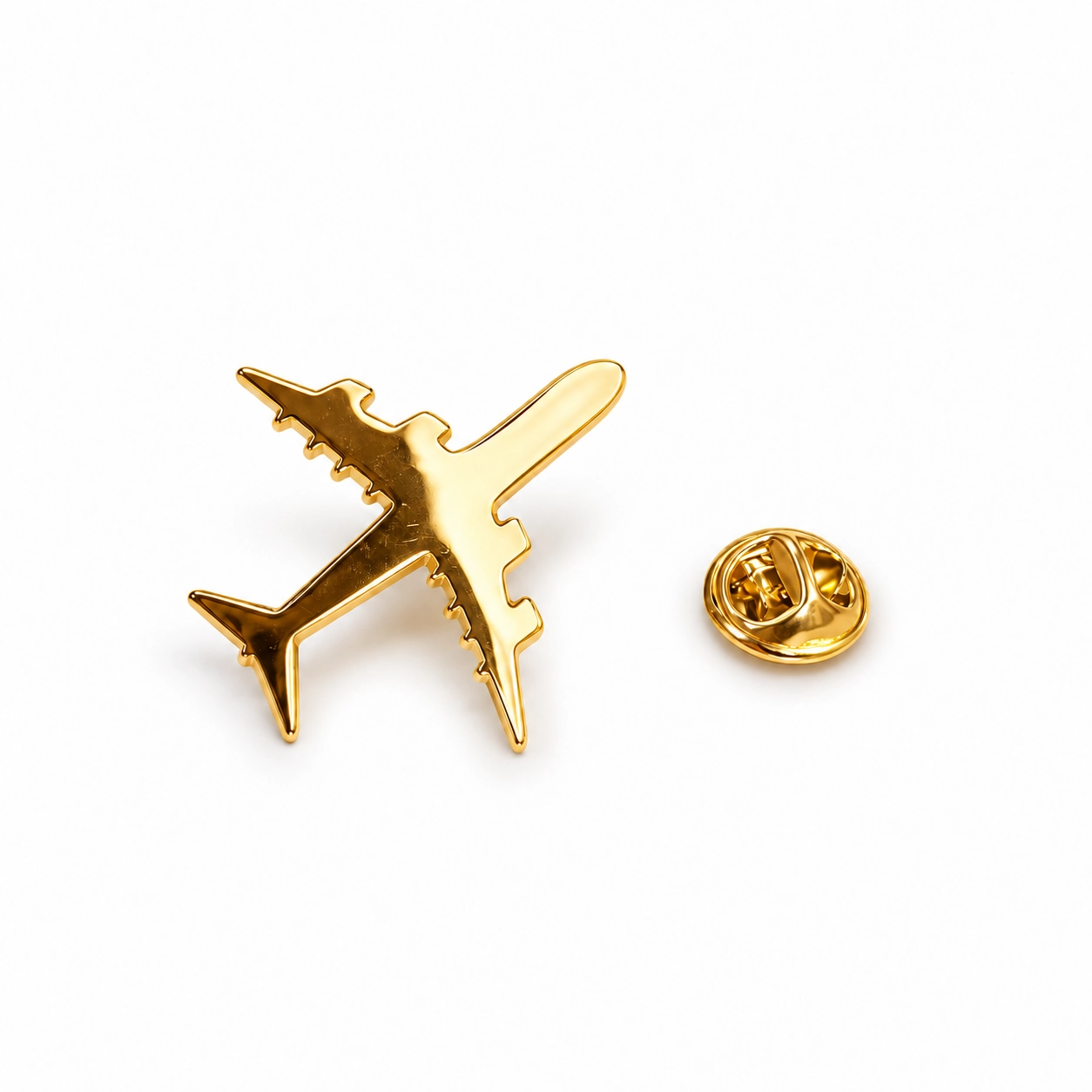 Pin Metálico - Avión Dorado 2D