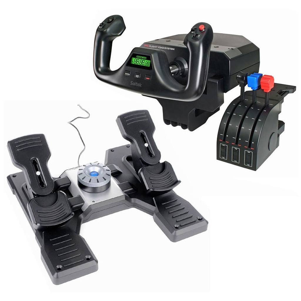 PACK Logitech Flight Yoke System + Rudder Pedals